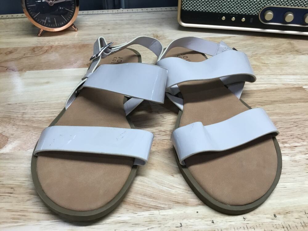 Journee Collection Lavine Statement Womens 9.5 Beige Faux Leather Strappy Sandal